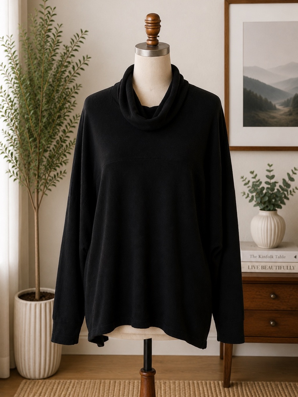 aerie Black Cowl Neck Sweater